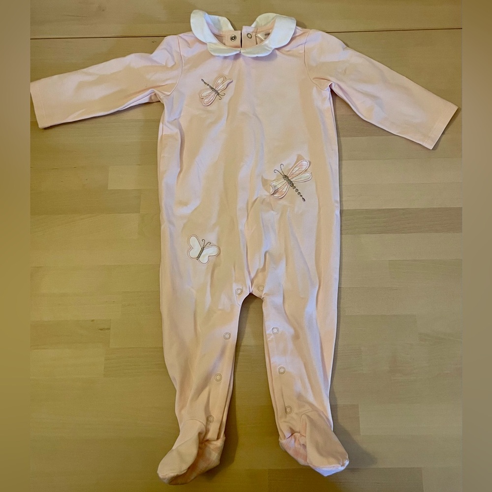 NWOT Pink Butterfly and Dragonfly Baby Footies